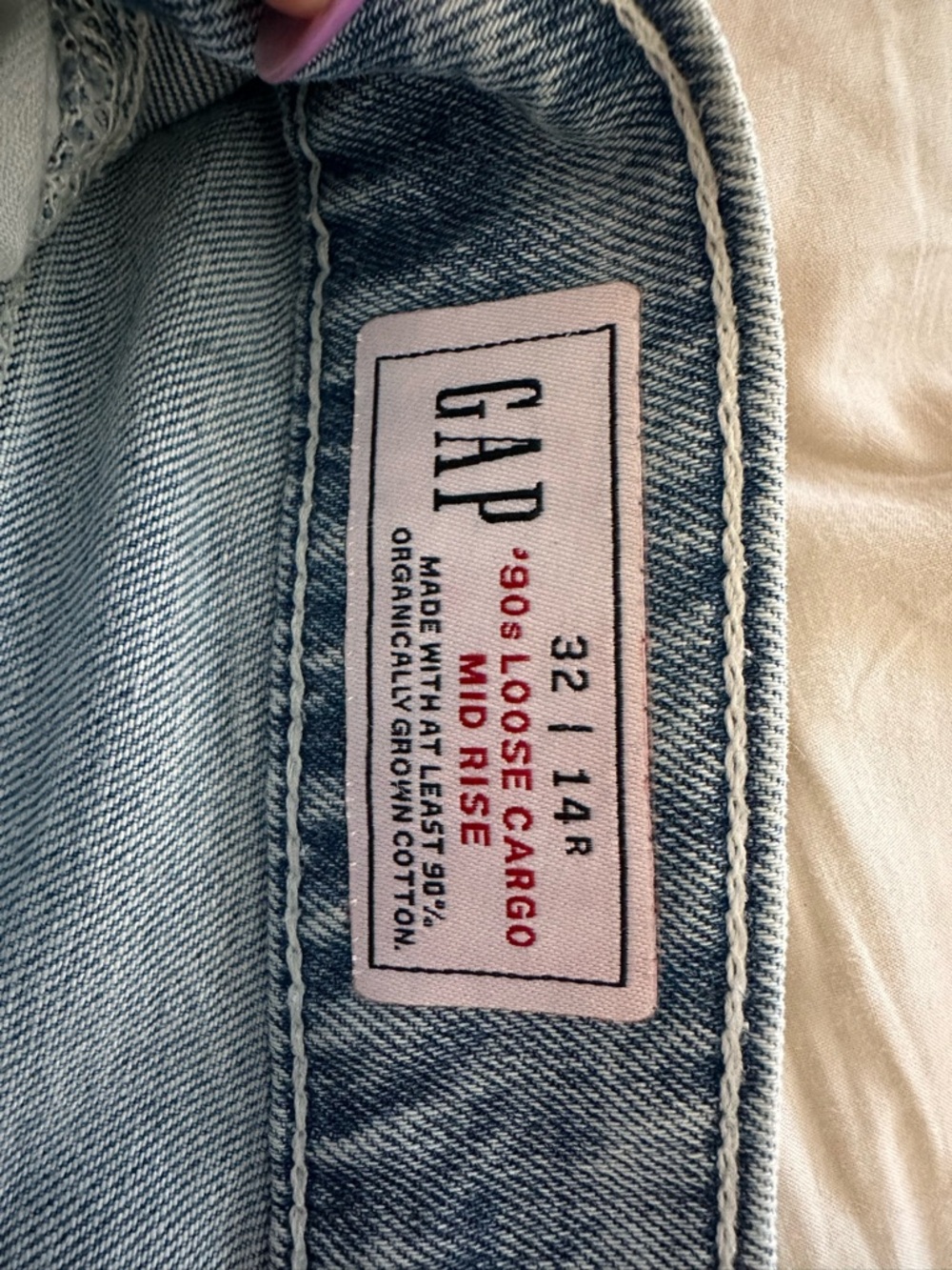 GAP Light Blue Loose Cargo Mid-Rise Jeans - Picture 3 of 4